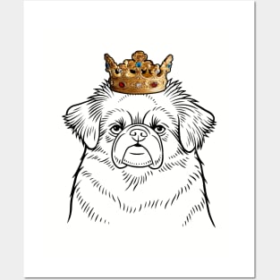 Tibetan Spaniel Dog King Queen Wearing Crown Posters and Art